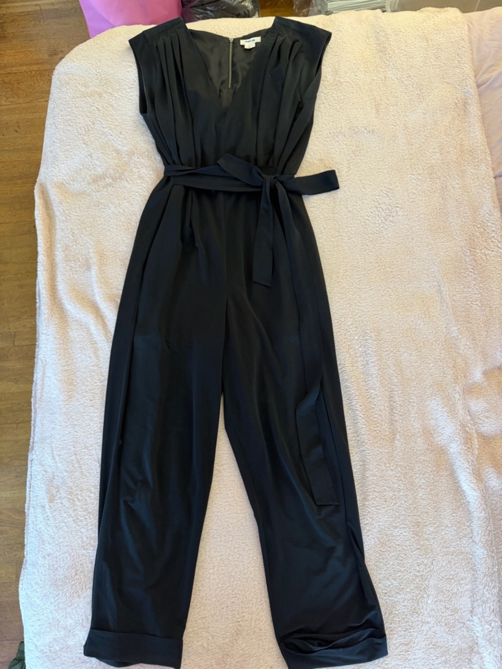 Helmut Lang Black Sleeveless Belted Jumpsuit